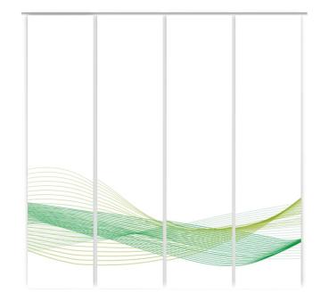 Stream Horizon green vario, Flächenvorhang 4er Set
